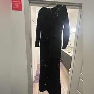 Glamorous Black Sequin Evening Gown
